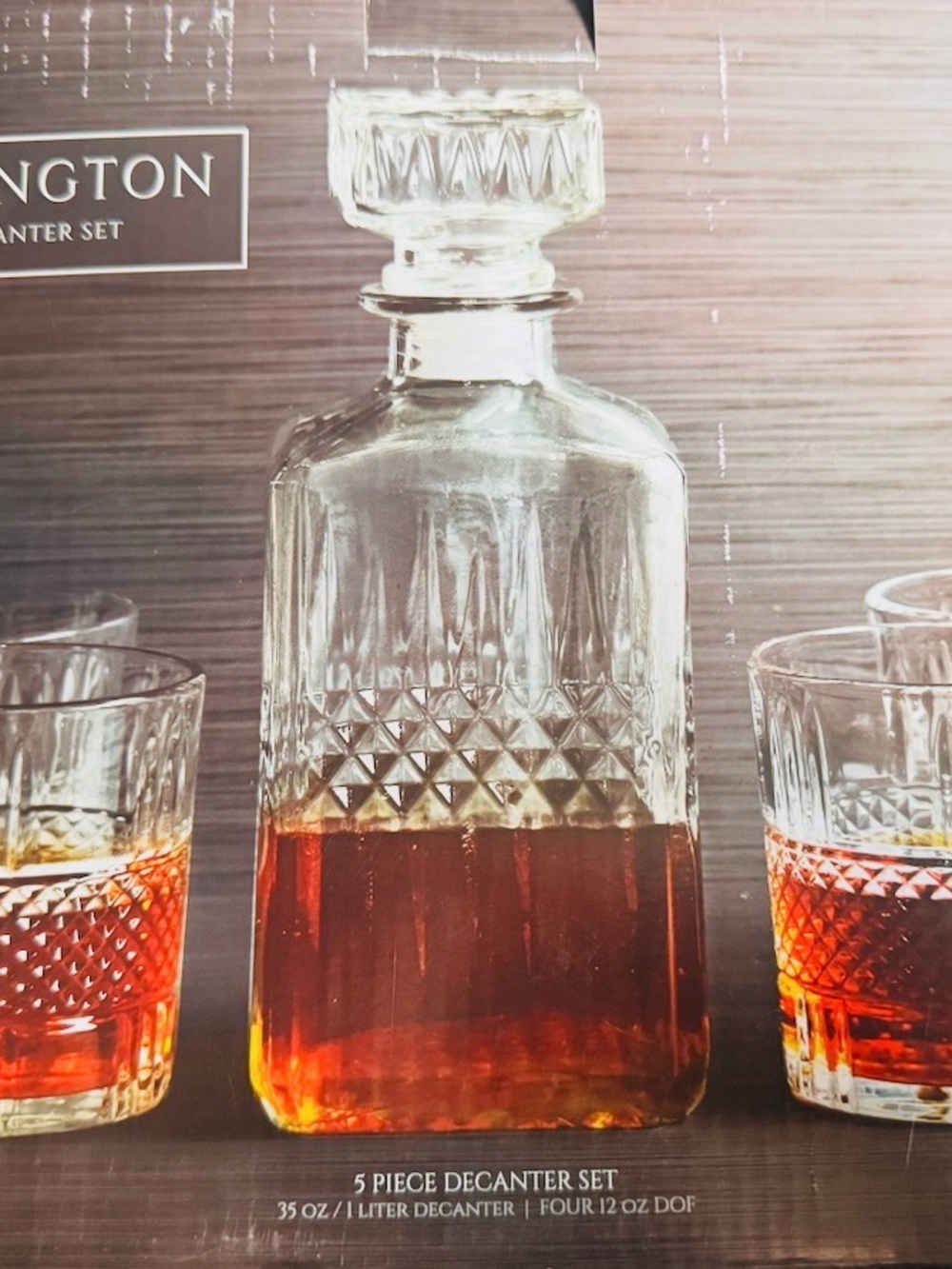 5-Piece Clear Glass Decanter Set